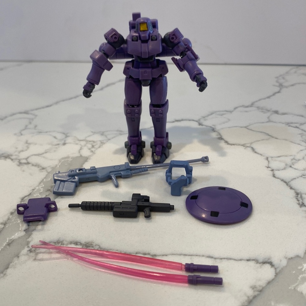 Bandai Gundam Wing Mobile Suit LEO Purple Space Mode 4.5" Figure #11509 VTG 2000